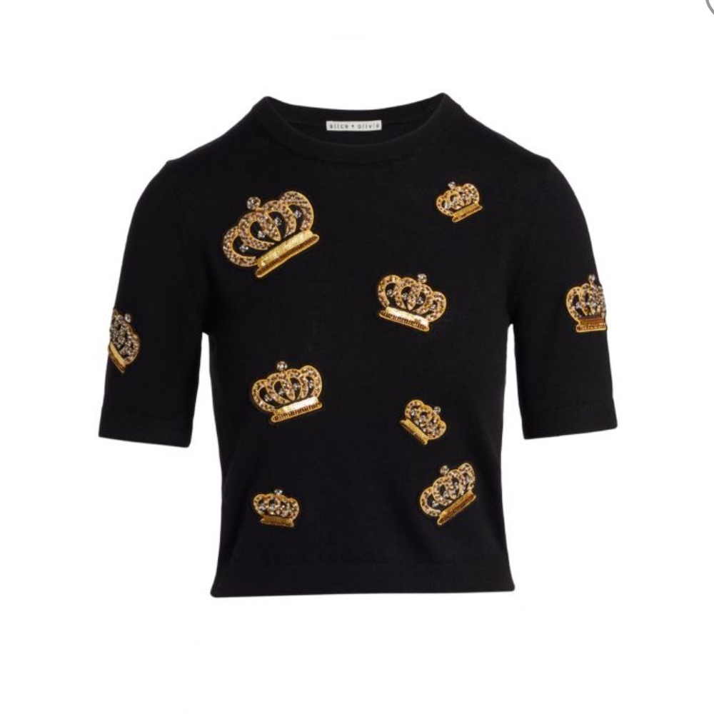 Alice + Olivia Ciara Crown Pullover Sweater